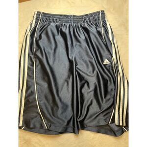 Adidas Athletic Shorts Mens Medium Black Excellent 3-Stripe Mesh AZB001 219522